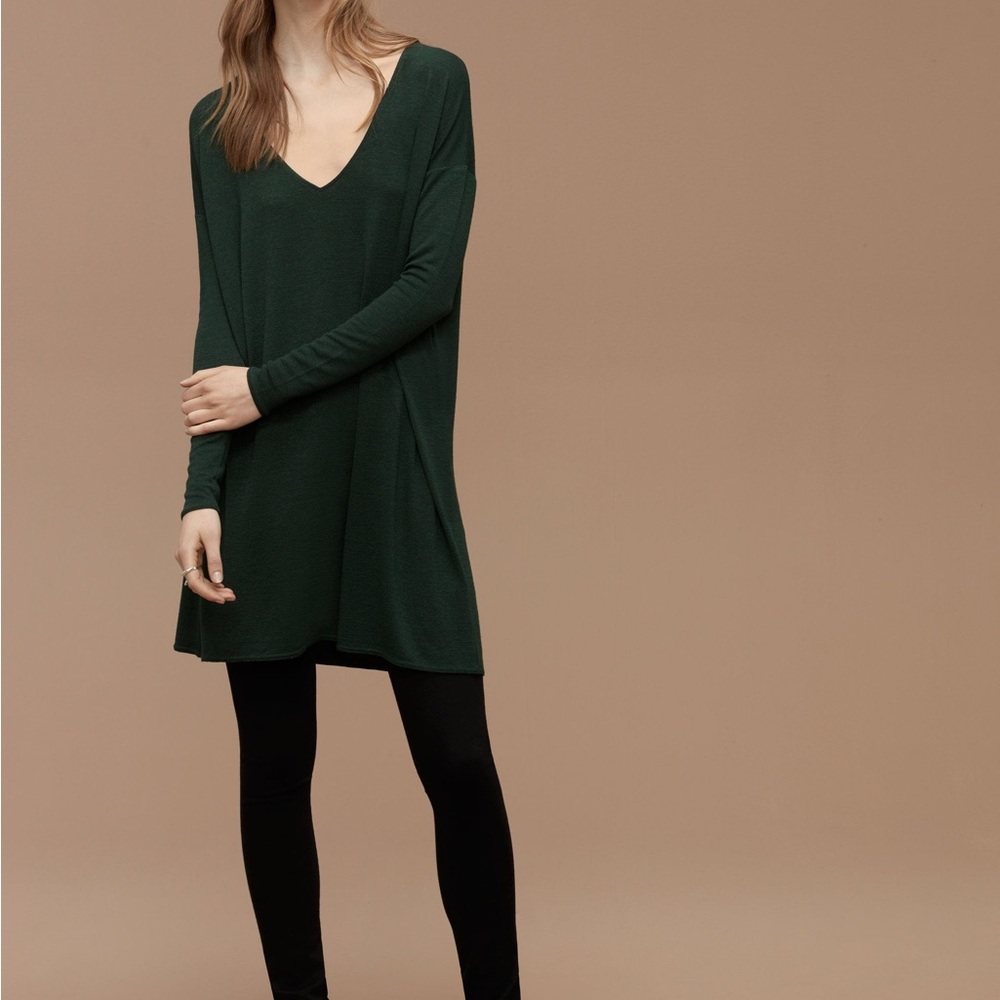 Aritzia Wilfred Free Gail Dress Green Long Sleeve - Size S - Like New